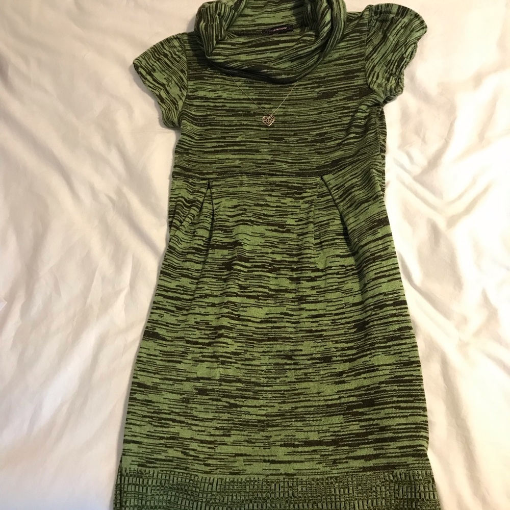 Green stripped dress
